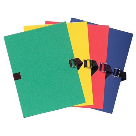 Exacompta - Réf. 223200E - 1 chemise à dos extensible en papier toilé couleur - fermeture par sangle - avec rabat en pied - bouc