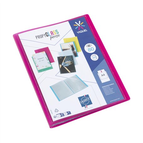 Viquel - Protège documents personnalisable - Reliure Format A4 - Porte vues 80 Vues (40 pochettes) - Fabriqué en France - Pochet