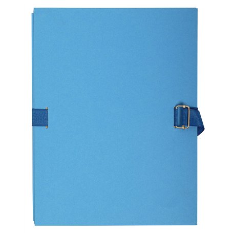 Exacompta - Réf. 223220E - 1 chemise à dos extensible en papier toilé couleur - fermeture par sangle - avec rabat en pied - bouc