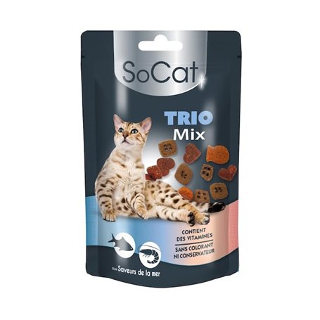 RIGA - SoCat Trio Mix - Friandises pour Chat - Assortiment Aux Saveurs De La Mer (Saumon