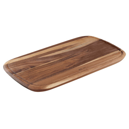 Tefal Jamie Oliver K26810 Planche à découper en bois d'acacia certifié FSC avec rainure pratique pour couper les aliments Marron