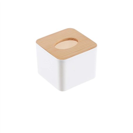 nobrands Boîte à mouchoirs-Couvercle en Bois Amovible Organisateur de Stockage de Support de boîte à mouchoirs en Plastique pour