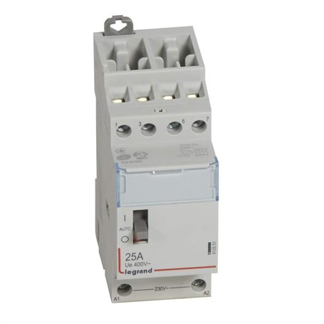 412551 Legrand - Contacteur Jour Nuit Triphasé 4p Bobine 230v - 25a - Contact 4no - 2 Modules