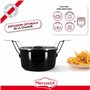 MENASTYL - Friteuse du Nord 28cm en acier émaillé noir et bord chrome - Panier inclus, pour des frites maison délicieuses - 3645