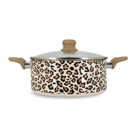 MENASTYL - Faitout léopard 24cm en aluminium recyclé marron - 6020956