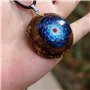 RMYSUM Orgonite Pendentif Tiger Eye Fleur de la Vie Orgone Collier Crystal Crystal Collier CEM Protection Reiki Healing Yoga Méd