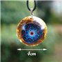 RMYSUM Orgonite Pendentif Tiger Eye Fleur de la Vie Orgone Collier Crystal Crystal Collier CEM Protection Reiki Healing Yoga Méd