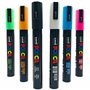POSCA - Uni Mitsubishi Pencil - Maxi Pack Multi-Pointes - 14 Marqueurs Peinture à Base d'Eau - Tout Support - Couleurs et Pointe