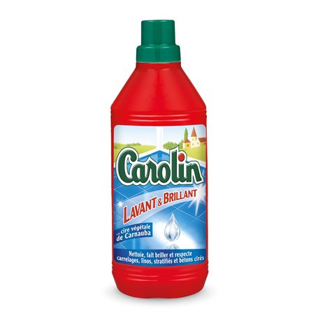 Carolin Nettoyant Sols Lavant et Brillant à la Cire de Carnauba 1 L