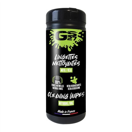 GS27 - Lingettes Ultra Nettoyantes - Moto & Vélo - Dégraisse et Fait Briller - 100% Viscose - Format XXL 19x25cm