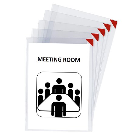 Djois made by Tarifold 194770- Pack 5 Pochettes plastique A4 Adhésive Autocollante d’Affichage