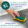 Éponges réutilisables Spontex Flex & Wash | Éponge Microfibre Double Face pour essuyer et frotter | Produits de Nettoyage pour l