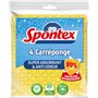 SPONTEX - Carréponge - 4 éponges Plates résistantes et Flexibles - Protection Anti-bactéries