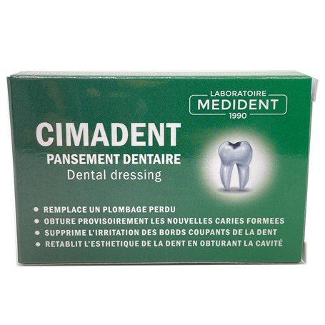 Medident-CIMADENT Pansement dentaire - prêt à l'emploi pour boucher une carie ou une obturation perdue ou plombage .Excellent pa