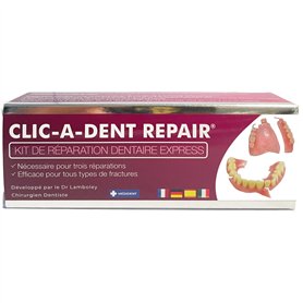 CLICADENT REPAIR -Kit de Réparation pour Dentier cassé -3 doses pour 3 réparations