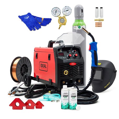 Set #1 Ideal™ Praktik MIG 211 MMA MIG/MAG Poste à souder inverter 200 A 3 en 1 FLUX MMA EURO