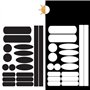 Kit de 18 Stickers Noir Adhésifs Réfléchissants pour Signalisation sur Casque