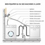 SOMATHERM FOR YOU, Robinet à clapet double sorties M1/2" pour machine à laver - Sorties M3/4" - Corps en laiton chromé - Install