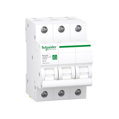 Schneider Electric R9F23310 Resi9 3P Disjoncteur 10 A caractéristique B 6 kA