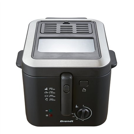 BRANDT FRI25X2 - Friteuse -Dimensions 237X322X342mm- Jusqu'à 1kg de frites - Minuteur 30 min - Filtre anti-odeur - Thermostat ré