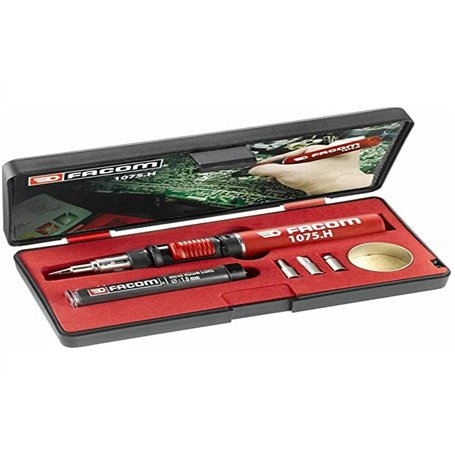 FACOM - Fer à Souder Gaz - 1075.H - Kit Soudure 24W - Température de la Panne 250°C-550°C - Chalumeau 1100°C - Température Max.