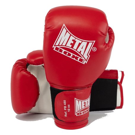METAL BOXE Gants de Boxe Initiation Rouge 08 oz