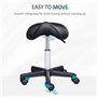 HOMCOM Tabouret de massage tabouret selle ergonomique pivotant 360° hauteur réglable revêtement synthétique noir