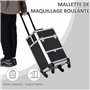 HOMCOM Valise Trolley Maquillage Mallette cosmétique Vanity poignée télescopique réglable 34L x 25l x 62H cm alu. Noir