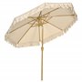 Outsunny Parasol de jardin Parasol droit Parasol inclinable rond Ø 264 cm avec volants tissu polyester haute densité anti-UV mât