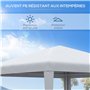 Outsunny Tonnelle 2,7 x 2,7 m Barnum de Jardin métal époxy Toile PE Haute densité Blanc