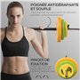 HOMCOM Ensemble haltères et barre 20 kg avec 6 haltères disques de 1,5 kg, 2,5 kg et 5 kg gym musculation orange vert et jaune