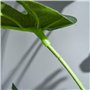 Outsunny Plante Artificielle modèle Monstera Arbre Artificiel avec 21 Feuilles en Pot Ciment, intérieur ou extérieur, dim. Ø16 x