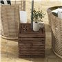 Outsunny Table d'appoint Coffre de Rangement extérieure 3 en 1 pour Base de Parasol en Bois, Cache Pied de Parasol, dim. 50L x 5