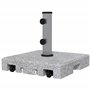 Outsunny Pied de Parasol - Base de lestage en Granit carré pour mât Ø32 Ø38 Ø48 mm 28kg Socle avec 2 roulettes, poignée rétracta