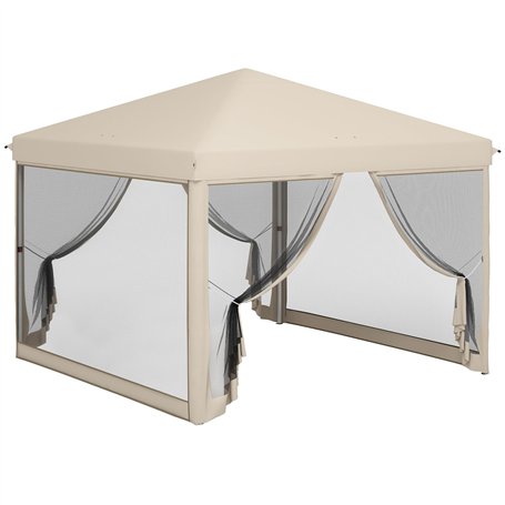 Outsunny Tonnelle Barnum Pliant Pop-up imperméabilisé Style Colonial 3L x 3l x 2