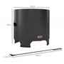 Outsunny Brasero sans fumée Foyer à Bois extérieur Rond Portable en métal avec Pot intérieur en Acier Inoxydable tisonnier poign
