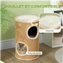 PawHut Tonneau à gratter pour Chat Tour à griffer pour Chat Arbre à Chat à 2 Couches en sisal Naturel pour 1 à 2 Chats, dim. Ø 3