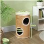PawHut Tonneau à gratter pour Chat Tour à griffer pour Chat Arbre à Chat à 2 Couches en sisal Naturel pour 1 à 2 Chats, dim. Ø 3
