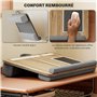 HOMCOM Support Ordinateur Portable lit Plateau pour Ordinateur Portable Table de lit avec traversin, Fente pour Tablette ou télé