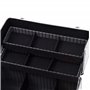 HOMCOM Mallette Maquillage Valise Maquillage à 3 Niveaux, boîte de cosmétiques Professionnel avec clés, 36,5 x 24 x 29 cm, Argen