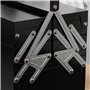 DURHAND Boite à outils métallique - coffret à outils - caisse à outils 3 niveaux 5 plateaux rétractables - tôle acier noir