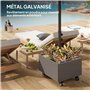 Outsunny Pied de Parasol carré 2 en 1, Support Parasol avec Roues universelles et Trous de Drainage, Base de Parasol Remplissage
