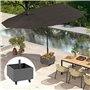 Outsunny Pied de Parasol carré 2 en 1, Support Parasol avec Roues universelles et Trous de Drainage, Base de Parasol Remplissage