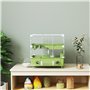 PawHut Cage pour Hamster à 2 Niveaux, Habitat pour Petits rongeurs avec Roue de Course, Salle de Bain en Sable, système de tuyau