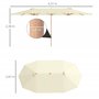 Outsunny Parasol de jardin double 455 x 265 cm, parasol de jardin extérieur, manivelle, poteau en acier, polyester 180g/m², abri