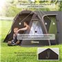 Outsunny Tente de Camping familiale pour 2-4 Personnes, Tente Tunnel imperméable 3000 mm avec 3 Portes, fenêtres, Sac de Transpo