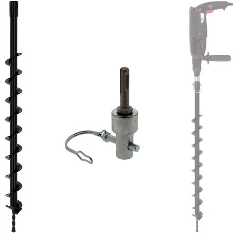 GT Market Mèche de tarière Ø 60 mm avec Adaptateur pour perceuse et perforateur SDS-Plus