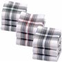 Merrysquare 9 Mouchoirs en Tissu pour Homme - 100% Coton - Blanc et Gris - 36x36 cm - Modèle Lukas