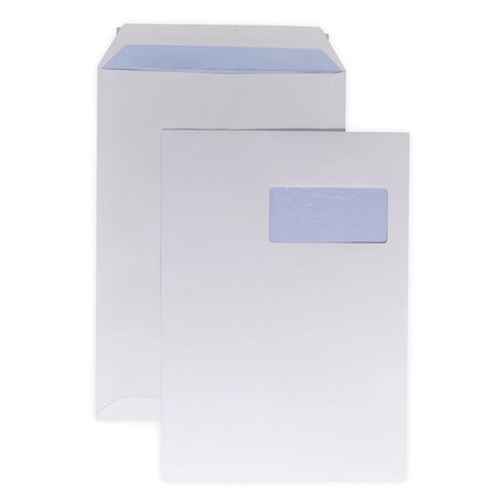 100 ex Grande enveloppe avec fenetre pochette courrier A4 C4 papier kraft blanc 90 g format 229 x 324 mm une enveloppe blanche a