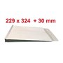 Lot de 50 enveloppe - pochette BLANCHE à soufflet C4 229 X 324 + 30 MM papier kraft blanc 120g fermeture bande adhésive autocoll